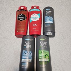 OLD SPICE AND DOVE MENS BODY WASH,  BRAND NEW 