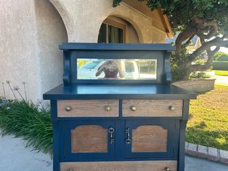 Antique cabinet blue