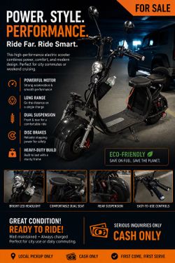 SoverSky Fat Tire Lithium Scooter Citycoco