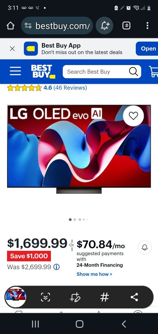65" LG OLED Evo C4 Television