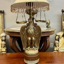 Vintage Gold American Eagle Table Lamp