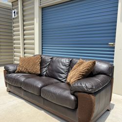 Brown Leather Sofa