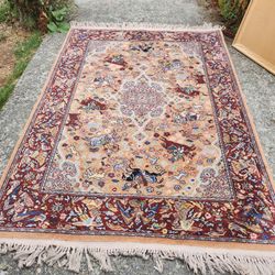 Vintage Karastan Tan Hunting Rug