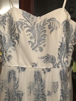 Windsor Sweetheart Neckline Ivory Glitter Dress