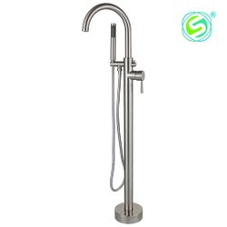 Bathtub Faucet - Freestanding Floor Mounted - Brushed Nickel