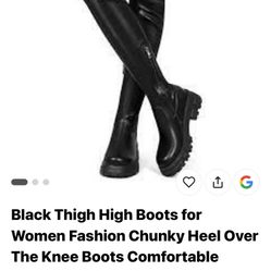 BRAND NEW BLACK COSPLAY/HALLOWEEN THIGH HIGH BOOTS