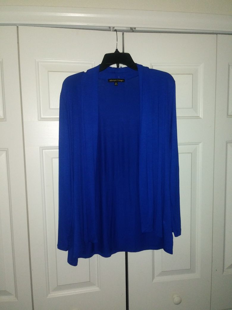 Classy Royal Blue Open Front Cardigan