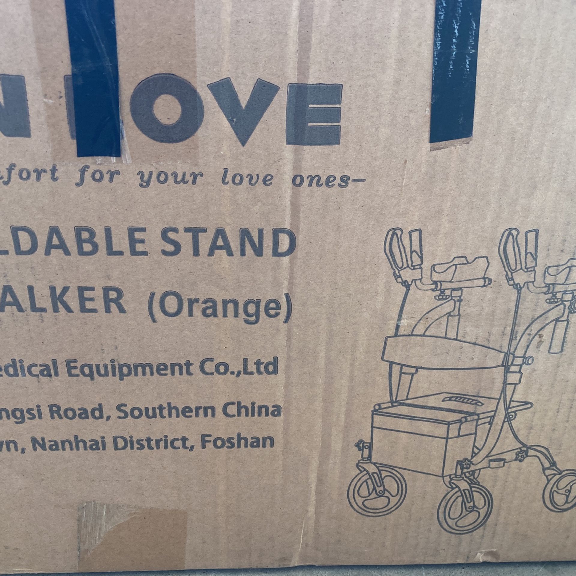 WINLOVE Upright Rollator Walkers for Seniors Stand Up Aluminium Tall Walker Light Weight for Rolling Mobility Walking Aids Orange