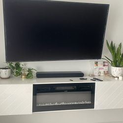 Floating TV Stand W/ Fireplace 