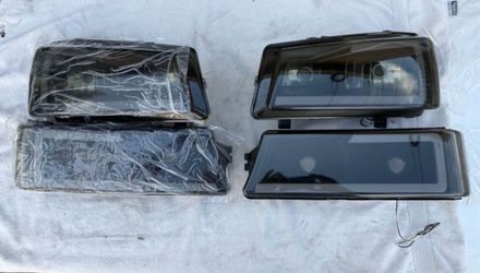 03-06 Chevy Silverado Smoke Black Clear Reflector LED Strip Headlights Parking Lights