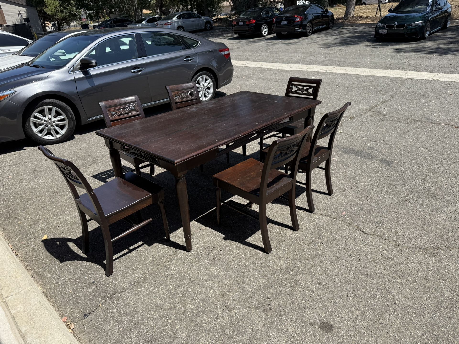 Wood Dining Room Table With Six Chairs