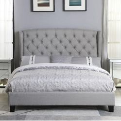Brand New Grey Queen Size Tufted Bed Frame