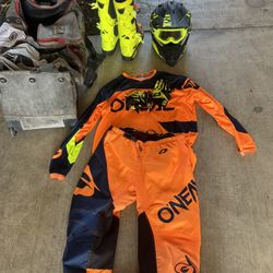 Motocross Gear Helmet, And Boots