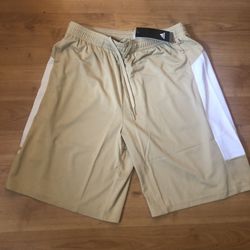 Adidas Men's Large Beige Game Built Player Climalite Shorts