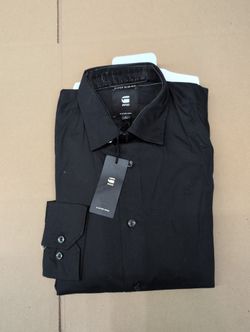 G Star Dressed Super Slim Dress Shirt Large Black