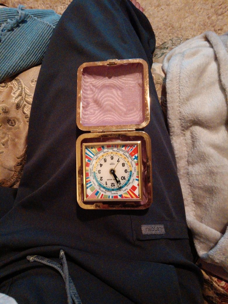 🌎 Vintage 1950s/60s Phinney-Walker World Traveler Alarm Clock - Mid-Century Modern Perfection!