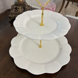 Porcelain 3 Tier Stand for cupcakes, appetizers  Tray for appetizers or desserts