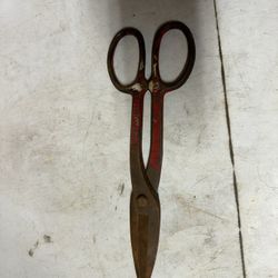 VINTAGE DUNLAP TIN SNIPS 4543 12"