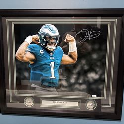 Philadelphia Eagles Jalen Hurts autographed photo professionally framed
