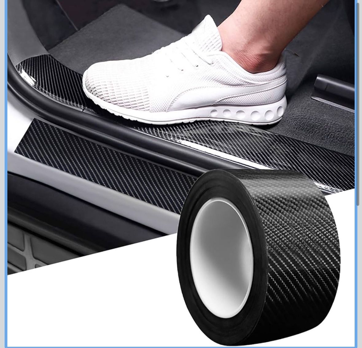 Car Door Edge Guards Door Sill Protector, 2.7In x 33Ft 5D Carbon Fiber Car Wrap Film, Vinyl Autom
