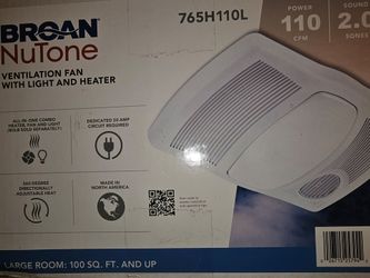 Broan 110 CFM Ceiling Bathroom Exhaust Fan with Light and 1500-Watt Heater
