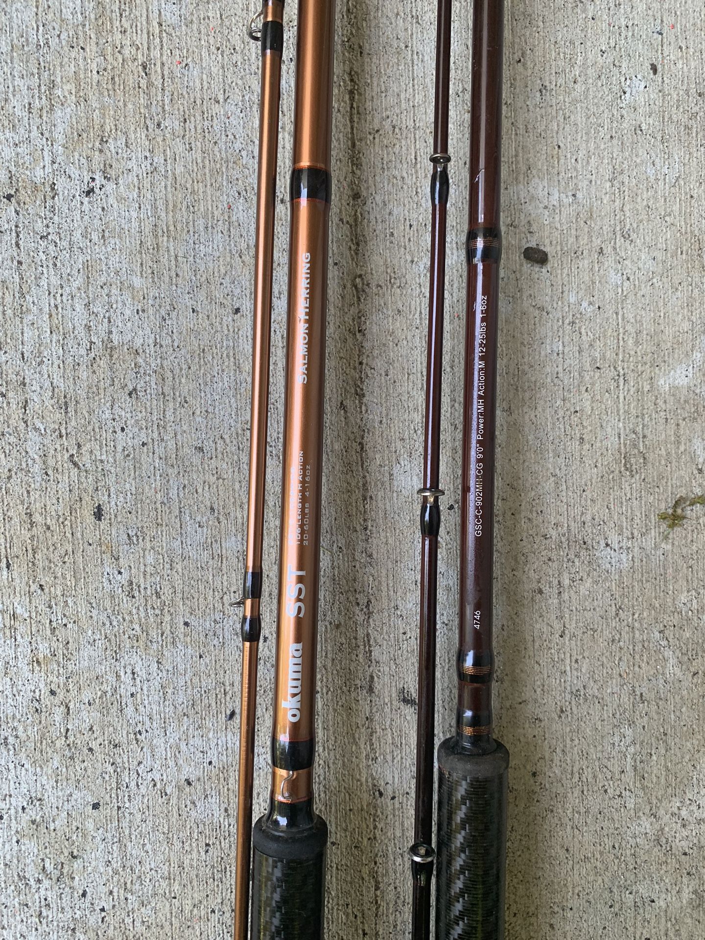 Two Okuma Salmon Trolling Rods