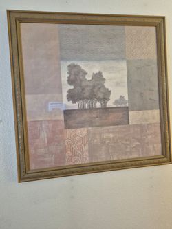 Framed Abstract Tree Landscape Wall Art