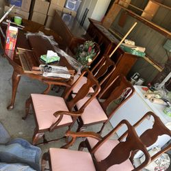 China Hutch / Table / Six Chairs Set