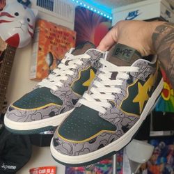 Size 13 Bape Sta Sk8 'Green Camo'