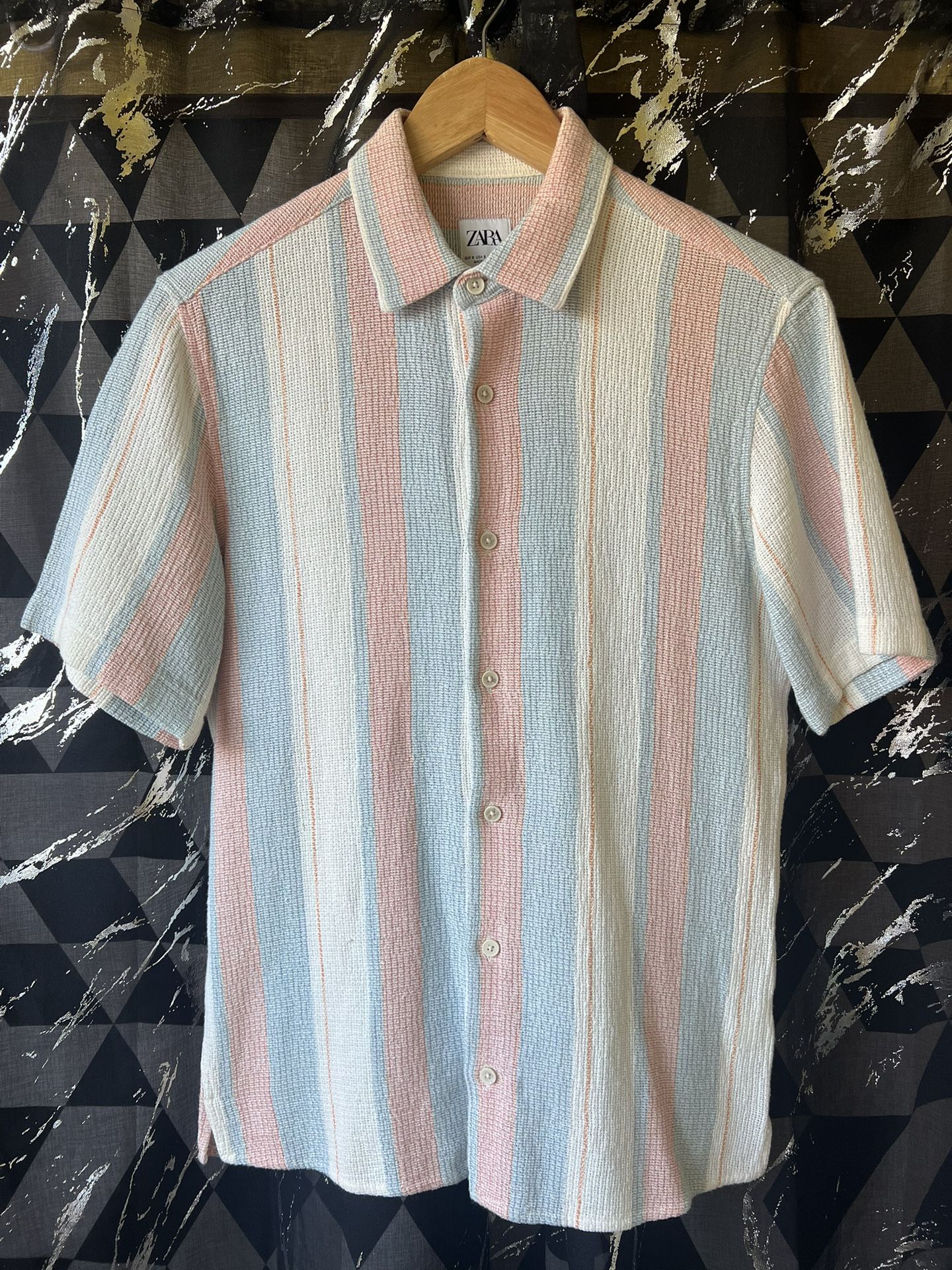 Zara Textured Striped Shirt