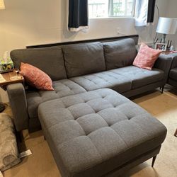 Living Spaces Sofa Set- Grey