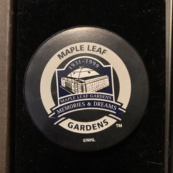 Official NHL game Puck From Toronto Maple Leafs Final Season At Maple Leaf Gardens