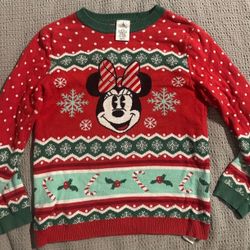 Disney store Christmas Sweater Minnie Mouse size 9/10