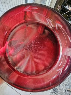 2 Red Princess House Plates