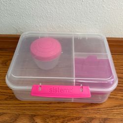 Sistema Pink Lunch Box Set with Snack Container and Cup