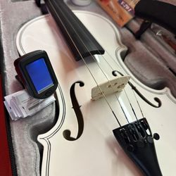 Nice White 4/4 Violin with New Bow, Digital Tuner, Shoulder Rest, Extra Strings $120 Firm