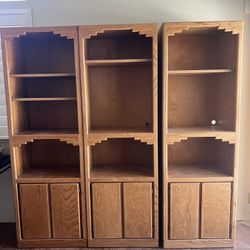 Solid Oak Towers Shelving-Cabinets-Bookcase