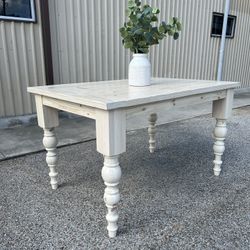 Custom Dining Table Farmhouse Country French Modern Rustic Solid Wood Set Restoration Hardware Insp Bench Hand Built Round Oval Counter Breakfast  