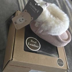 BearPaw Leather Mauve baby boots