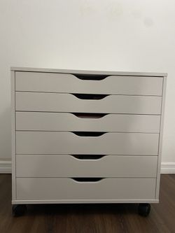 Alex 6 Drawer Unit On Casters, White. IKEA. $140 Reduced Price !!!