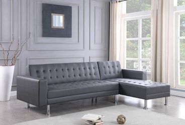 New Grey Futon Sectional Sofa