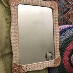 Pier One Rattan Decorated Mirror