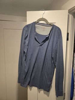 L Blue Henley Shirt
