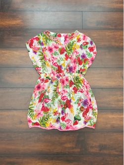 Little Girls Clothes Tropical Print Swimsuit Cover-Up Size 12 Kids