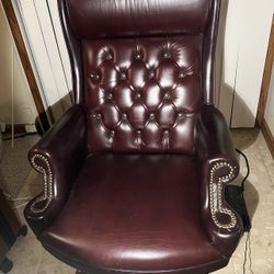 Burgundy Leather Office Chair $180 OBO