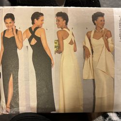 Vintage Butterick 6463 Pattern  Dress Formal Dress Sizes 18-22 Pre Owned
