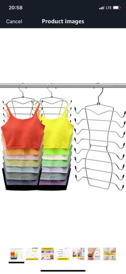 Tank Top Hanger, 8 Tier Space Saving Bra Hangers, Closet Organizers and Storage, Dorm Room Essentials for Girls, Organization for Camisoles Sports Bra
