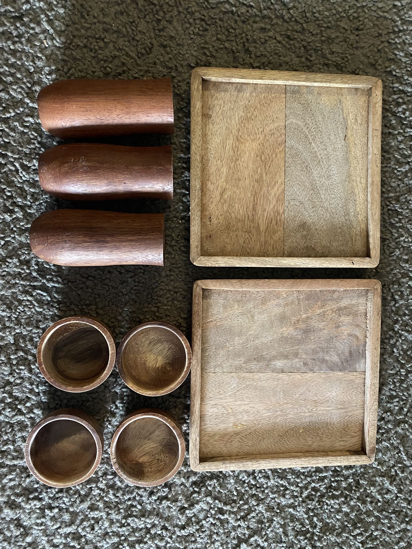 Wooden Plates, Bowls And Cups