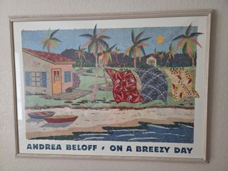 Andrea Beloff “On a Breezy Day” Framed Tropical Art Print – 42” x 31.5"