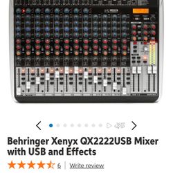Beginner Xenyx QX1222USB Mixer With USB And Effects 